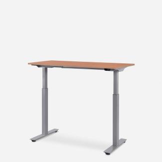 120 x 60 cm WRK21® SMART - Elmau Buche / Grau elektrisch höhenverstellbarer Schreibtisch
