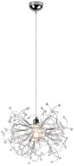 LED Pendelleuchte Chrom mit Applikationen im Florentiner Stil - Ø 52cm