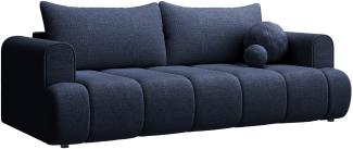 Selsey Dandelino - 3-Sitzer Sofa mit Schlaffunktion, Chenille-Bezug, dunkelblau