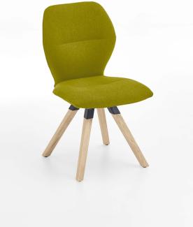 Niehoff Sitzmöbel Merlot Design-Stuhl Stativ-Gestell Massivholz/Stoff Venice 180° Drehbar mit Rückho Green Bianco Massiv