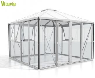 Vitavia Gewächshaus FORTUNA 3x3 mit Pavillondach ESG/HKP 10,2m² Alu eloxiert