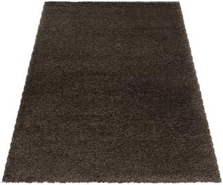 Soft-Shaggy Teppich FLUFFY BROWN 120 X 120cm Rund