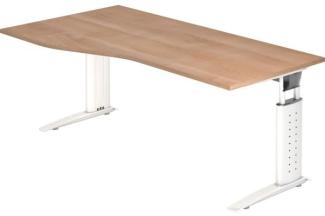 Schreibtisch US18 C-Fuß 180x100 / 80cm Nussbaum Gestellfarbe: Weiß