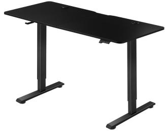 Juskys Höhenverstellbarer Schreibtisch, Metall, Holz, schwarz, 140 x 60 cm