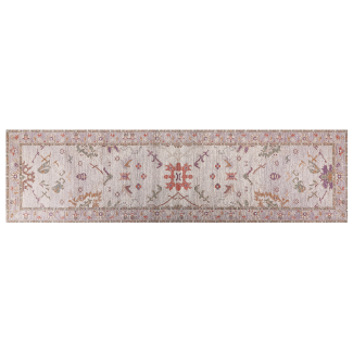 Teppich Baumwolle beige orientalisches Muster 80 x 300 cm YANOBA