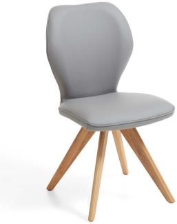 Niehoff Sitzmöbel Colorado Trend-Line Design-Stuhl Wildeiche/Polyester - 180° drehbar Atlantis grau