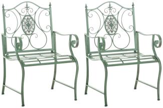 2er Set Gartenstühle Punjab (Farbe: antik-grün)