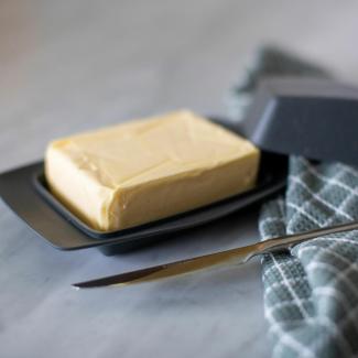 Koziol Butterdose Rio, Butterschale, Kunststoff-Holz-Mix, Nature Ash Grey, für 250 g Butter, 7619701