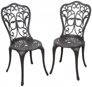 2 Gartenstühle "Versailles" aus Aluminiumguss, braun
