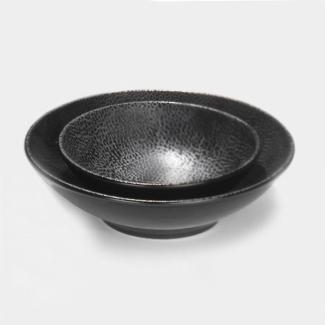 Lambert Kaori Schale Rochen-Optik schwarz / metallic, D 14 cm, Stoneware 20506