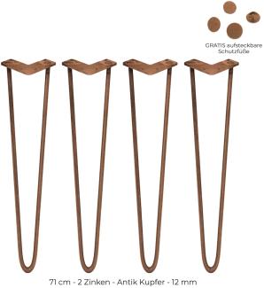 4 x Hairpin Tischbeine 71cm 2 Streben