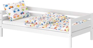 WNM Group Kinderbett für Mädchen und Jungen Kaira - Jugenbett aus Massivholz - Hohe Qualität Bett 160x80 cm - Weiß