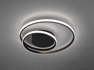 LED Deckenleuchte schwarz , RIng Design, dimmbar, 39 cm, ZIBAL