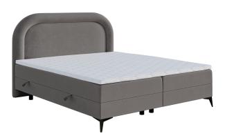 Selsey LOREO - Boxspringbett mit Samtbezug in Greige, 160x200 cm