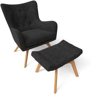 Supellex Sessel Manhattan mit Hocker Design Grau