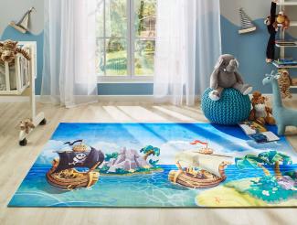 Kinderteppich Sweet Dreams - Piratenschiff, Farbe: Piratenschiff, Größe: 80x150 cm