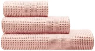 Cotonea Waffelpikee-Handtücher aus Bio Baumwolle | Gästetuch 35x50 cm | rouge
