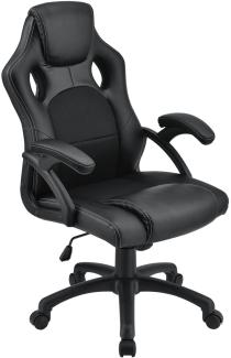Racing Schreibtischstuhl Montreal (schwarz) ergonomisch, höhenverstellbar & gepolstert, bis 120 kg - Bürostuhl Drehstuhl PC Gaming Stuhl