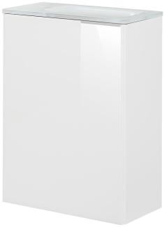 Fackelmann SBC KARA Gäste WC Set 3-teilig 45 cm, Weiß, links, Glas Weiß