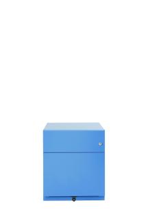 Rollcontainer Note™ mit Griffleiste, 1 Universalschublade, 1 HR-Schublade, Farbe blau