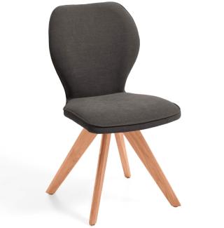 Niehoff Sitzmöbel Colorado Trend-Line Design-Stuhl Gestell Kernbuche - Webstoff Malea-R schlamm