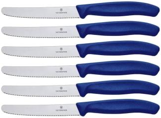 Victorinox | Swiss Classic Tafelmesser-Set | 6er Pack | Farbe: Blau | rostfreie Edelstahlklingen | ergonomische Griffe | perfekt für den täglichen Gebrauch | langlebig & spülmaschinenfest