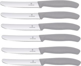 6 Stück Victorinox Tafelmesser Swiss Classic Nylon Limited Edition Cool Grey / Grau Brötchenmesser Tomatenmesser