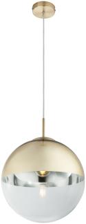 LED Hängelampe mit Glaskugel Design in Gold & Klarglas, Ø 30cm