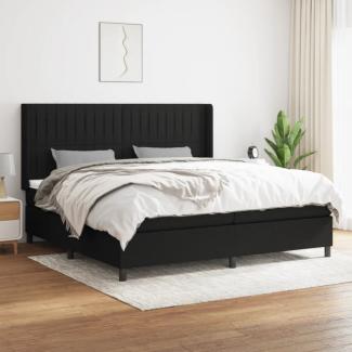 vidaXL Boxspringbett mit Matratze Stoff Schwarz 200 x 200 cm, Härtegrad: H2 [3131619]