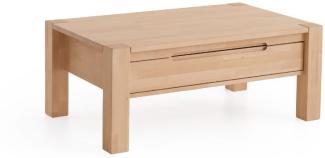 Couchtisch Tisch mit Schublade NALDO Eiche Massivholz 120x80 cm