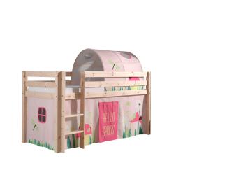 Spielbett Pino mit Textilset Vorhang und Tunnel "Spring"
