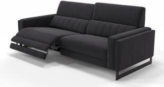 Sofanella 3-Sitzer MARA Stoffsofa Couch italienisch in Schwarz S: 216 Breite x 101 Tiefe