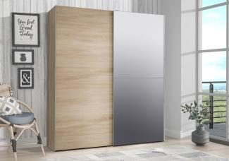 FORTE White Kiss Kleiderschrank, Holzwerkstoff, Beige, 170,3 x 190,5 x 61,2 cm