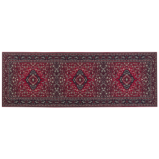 Teppich rot orientalisches Muster 70 x 200 cm Kurzflor VADKADAM