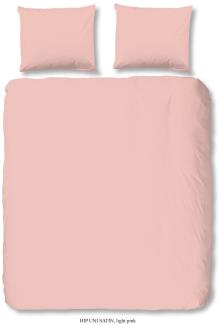 HIP Mako Satin Bettwäsche 2 teilig Bettbezug 140 x 220 cm Kopfkissenbezug 60 x 70 cm Uni duvet cover 0280. 76. 01 Light pink