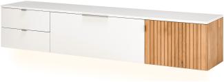 Hängelowboard Linda 9 weiß-grau 206x40x42 cm TV-Board TV-Schrank LED ohne Beleuchtung