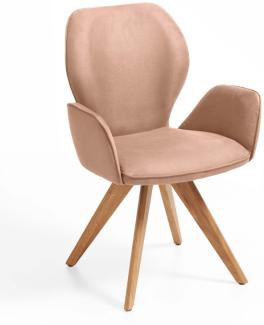 Niehoff Sitzmöbel Colorado Trend-Line Design-Armlehnenstuhl Gestell Wildeiche - Polyester Nirvana beige