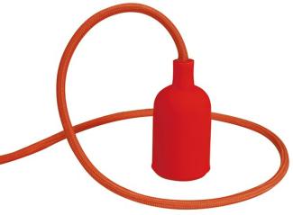 Universal Schnurpendel Textil rot für Hängelampe E27 max. 60W, Kabel 140cm