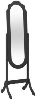 vidaXL Standspiegel Schwarz 45,5x47,5x160 cm Holzwerkstoff