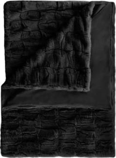 Heckett Lane Delphi Felldecke Kuscheldecke Flauschdecke Plaid 140x200 Black is Black