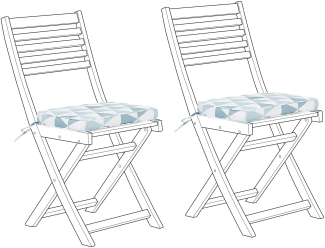 Sitzkissen für Stuhl FIJI 2er Set Dreiecke blau weiß 29 x 38 x 5 cm