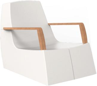 One To Sit Loungesessel Original Chair Polyester weiß (RAL 9016) 70x94x75 cm Armlehnen aus Teakholz