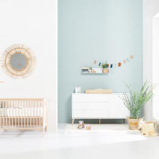 Europe Baby Sterre / Raw Babyzimmer Weiß | Bett 60 x 120 cm + Kommode Weiß