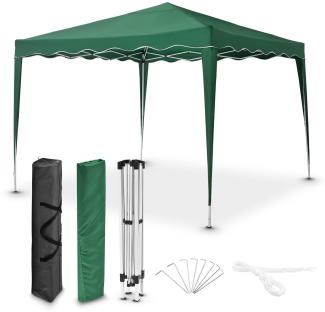 Juskys Faltpavillon Vivara 3x3 m – Pop-up Pavillon höhenverstellbar, UV50+ & wasserabweisend – Gartenzelt mit Tasche – Partyzelt für Garten grün