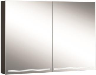 Schneider GRACELINE LED Lichtspiegelschrank, 2 Doppelspiegeltüren, 100x70x12cm, 116. 500, Ausführung: EU-Norm/Korpus schwarz matt - 116. 500. 02. 41