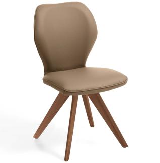 Niehoff Sitzmöbel Colorado Trend-Line Design-Stuhl Wild-Nussbaum/Leder - 180° drehbar Napoli stone