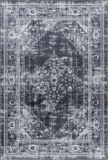 Waschbarer Teppich Federico rechteckig - 200x290 cm - Schwarz