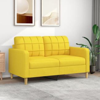 2-Sitzer-Sofa Hellgelb 140 cm Stoff (Farbe: Gelb)