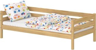 WNM Group Kinderbett für Mädchen und Jungen Kaira - Jugenbett aus Massivholz - Hohe Qualität Bett 190x90 cm - Natürliche Kiefer