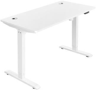 Schreibtisch, elektrisch höhenverstellbar, MDF/Stahl weiß, LSD011W01, 120 x 60 x (73-114) cm